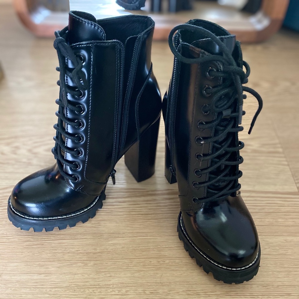 Jeffrey Campbell lace up heeled boots